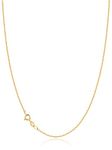 Jewlpire 18K Over Gold Chain Necklace for Women Girls, 925 Stering Silver Chain 1mm Sturdy & Shiny Women's Chain Necklaces Cable Chain, 18 Inch