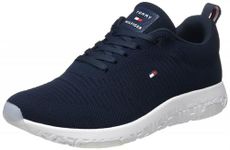 Tommy Hilfiger Men Corporate Knit Rib Runner Trainers Athletic, Blue (Desert Sky), 43 EU