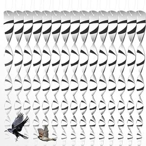 15Pcs Bird Reflective Scare Rods, 12 Inch Bird Twister Rods Reflective Ornamental Spiral Deterrent Device Scare Birds Away from Your Garden