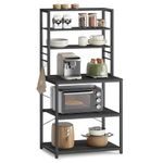 VASAGLE Coffee Bar, Baker’s Rack for Kitchen with Storage, 6-Tier Kitchen Shelves with 6 Hooks, Microwave Stand, Industrial, 15.7 x 23.6 x 65.7 Inches, Charcoal Gray and Black UKKS024B22