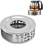 YYYFEI Tea Warmer, Stainless Steel Teapot Warmer,with Tea Light Candle Holder for Tea and Coffee Pots, Teapot Warmer Base for Home Office Tea House (A)