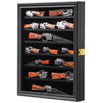 Jinchuan Knife Display Case Pocket Knife Display Stand Military Folding Knife Shadow Box Wall Cabinet with Uv Protection Acrylic Lockable, Black