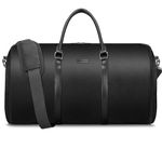 UNIQUEBELLA Carry-on Garment Bag Large Duffel Bag Suit Travel Bag Weekend Bag Flight Bag with Shoe Pouch for Men Women, Bb-Large Black, L, Travel