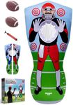 Preferred Toys Inflatable Football Target - Double-Sided Toss Football Training Game with Mini Footballs - Fun Kids Throwing Football Games for Indoors, Outdoors, Birthdays, Camping, Beach - 65 Inch