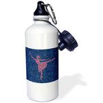 3dRose 7480_1 wb_220232_1 Water Bottle, Aluminum, White