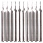 LIBOQIAO 10Pcs 0.6mm Carbide End Mill Engraving Milling Cutter CNC Router Bits for PCB Machine, 1/8" Shank