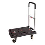 Magna Cart 4 Wheel Folding Platform Dolly Cart Made from Heavy-Duty and Durable Aluminum with 300 Pounds Capacity, Lightweight, Silver