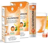 GLOWSIK Advanced L-Glutathione 80 Effervescent Tablets for Skin Health Advanced Reduced Glutathione with Collagen and Vitamin C for Antioxidants, Detoxification, Orange Flavour Skin Health Supplement