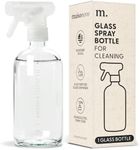 MAISONOVO Glass Spray Bottles for Cleaning | 16.9 fl oz Clear x 1 with 16 Labels