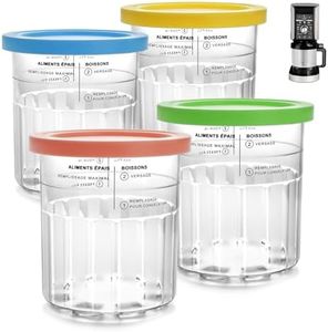 Bosizhang 4 Pack Replacement for Creami Deluxe Pints and Lids, Deluxe XL Cups Compatible with Ninja Creami 11-in-1 NC501 NC500 Series Deluxe Ice Cream Maker(Grey/Red/Blue/Mint)