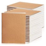 100 Pack Kraft Paper Notebooks Blank Page Kraft Writing Notepad Sewn Travel Journal , 48 Pages, 24 Sheets,4.25 x 5.5 Inch Pocket Memo Pad Unlined Subject Notebooks for Travelers, Students, Classroom, Home, Office, School Supplies