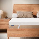 NewentorLife 5cm Mattress Topper Double Bed, Memory Foam Mattress Topper Double, Back Pressure Relieve, Breathable Washable Cover, Adjustable Straps, OEKO-TEX Certified, 100 Nights Trial