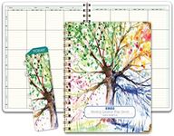 Elan Publishing Company HARDCOVER 8 Period Teacher Lesson Plan - Days Vertically Down The Side with Bonus Clip-in Bookmark (Tree Seasons)