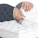 Sleep Mantra Mattress Topper - Pillow Top Construction with Down Alternative Fill, Cooling Mattress Pad Protector - Deep Pocket (Twin, White)