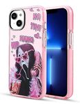 RUIZHAOHUA Cute Ghostface Scream Horror Skeleton Skull Design Case for iPhone 15, Aesthetic Funny Cartoon Protective Cover for Women and Girls, Pink