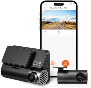 70mai New Dash Cam A810 with Starvis 2 IMX678,Dual HDR Front and Rear Cam,Built in GPS,Night Owl Vision,Support 256GB Max,Smart Parking Guardian Mode,AI Motion Detection,Time-Lapse Recording