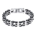 Rockyu Brand Jewelry, Popular Bracelet, Men's, Stainless Steel, Motorcycle, Bicycle, Chain, Heavy Weight, Asian Ethnic, Stainless Steel, no gemstone