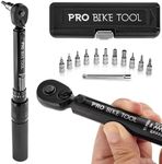 PRO BIKE TOOL Click Bicycle Torque Wrench Set, 2-20 Nm - Includes Storage Box, Allen & Torx Sockets, Extension Bar