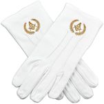 Grand Lodge Hand Embroidered Cotton Masonic White Gloves