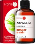 H’ana Citronella Oil for Candle Making (30ml) - Essential Oils - Citronella Essential Oil for Diffuser & Aromatherapy