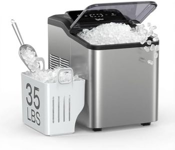 Typhur Fast Nugget Ice Maker, Up to 35lbs/24H Crushed Pebble Ice, Self-Cleaning Pump with LED Display Countertop, Includes 8-Pack Descaler & Dual Ice Scoops, For Home, Office, Coffee Station, or Party