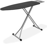 BQKOZFIN 43''X15'' Height Adjustable Ironing Board Folding Boat-Shaped with T-Leg and Thicken Felt Padding, Black