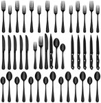 SHEUMNT 48-Piece Black Silverware S