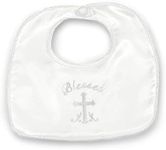 Bearington Baby Blessings Boy's Christening and Baptism Bib, 10" x 10"