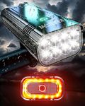 8 LED Bike Lights for Night Riding & Smart Bike Tail Light, 9000 Lumen 10000 mAh Headlight 30H Runtime Aluminum Bicycle Light, Brake Sensing Rear Lights, IPX6 Waterproof USB Rechargeable LED Light