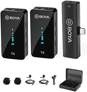 BOYA BY-XM6-K6 USB C Wirele Lavalier Microphone with Charing Case OLED Dispaly Wireless Lapel Mic for Android/Laptop Type C Smartphone YouTube Tiktok Vlog Podcast Video Recording