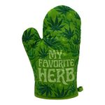 My Favorite Herb Funny 420 Pot Leaf Smoking Novelty Kitchen Utensils Funny Graphic Kitchenwear 420 Funny Food Novelty Cookware Green - Oven Mitt