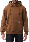 TUAOVA Men's Fashion Hoodies Sweatshirts Loose Fit Heavyweight Quarter-Zip Sweatshirt Fleece-Lined Pullover(Khaki,L)