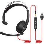 BINNUNE USB Headsets with Microphone for PC Laptop Computer Headphone for Business Skype Call Center Office Work