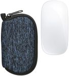 kwmobile Neoprene Case Compatible with Apple Magic Mouse 1/2 - Case for Mouse Soft Pouch Carry Bag - Deep Ocean/Black