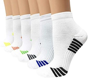 Copper Plantar Fasciitis Running Compression Socks for Men & Women –6 Pairs Arch Support Ankle Socks for Athletic&Travel