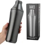Elevated Craft Hybrid Cocktail Shaker - Premium Vacuum Insulated Stainless Steel Gunmetal Cocktail Shaker - Innovative Measuring System - Martini Shaker for the Home Bartender - 28oz Total Volume