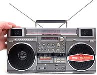 New Wave Toys M90 MINI Blaster Replica Boombox Portable Wireless Speaker, 30W Dual 3" Speakers, 40 Hour Playtime, 5.1 Bluetooth, AM/FM Tuner with Telescoping Antennas, On Board Controls & Wired Remote