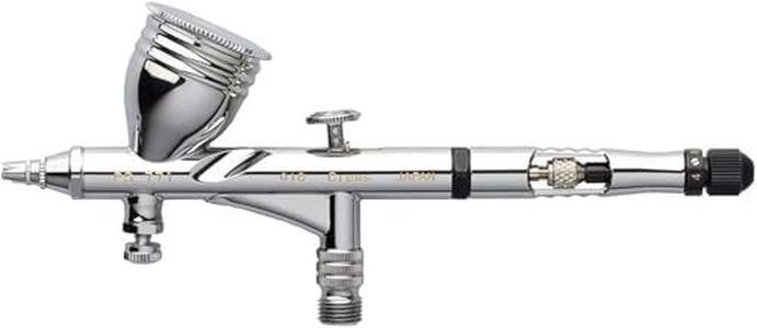 MR.Hobby PS771 Mr. Airbrush Custom 018, Double Action, Airbrush Gun, for Art, Illustration, Model Making, Miniature Models, 0.18 mm Nozzle, 10 ml Cup, Chrome, Stainless Steel