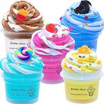 uscan Cloud Slime 2 Tone Butter Slime Kit, Fluffy Slime for Kids Slime Pack of 5, Crunchy Slime Slime Party Favors Supplies Slime Kit for Girls Boys Kids Toy Slime (pack-03)