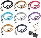Morices 8 Pcs Adjustable Leather Eyeglass Straps, Multicolor Anti-slip Eyeglass Chains Cords Lanyard Eyewear Retainers, Sport Sunglass Retainer Glasses Holder Strap for Men Women and Kids