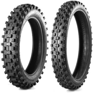 MaxAuto Front 60/100x14 & Rear 80/100x12 for Dirt Bike Tire, Replacement Motocross Off-road Tire for All Dirt Pit Bikes