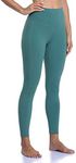 Colorfulkoala Women's High Waisted Tummy Control Workout Leggings 7/8 Length Yoga Pants with Pockets (M, Emerald Green)