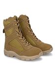 LEFORE Men's Desert Assault 8.0 Side-Zip Lightweight Genuine Leather Suede Military and Tactical Combat Army Boot K912BGE-9 Beige