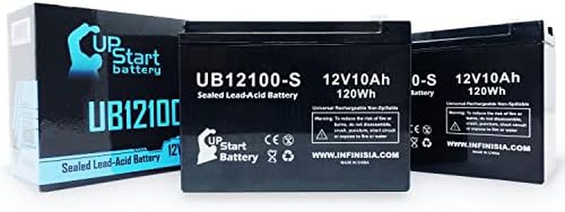 Upstart Battery 2 Pack UB12100-S Sealed Lead Acid Battery Replacement (12V, 10Ah, 10000mAh, F2 Terminal, AGM, SLA) - Compatible with Schwinn S750, Schwinn S350, Neuton Mowers CE6, Neuton Mowers CE5