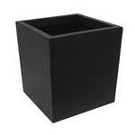 Tierra Verde Citadel Cube 14 in. x 14 in. Slate Rubber Self-Watering Planter