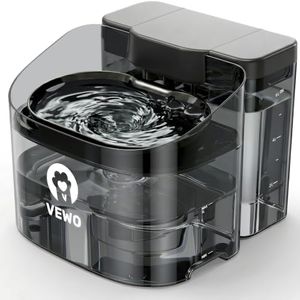 VEWO 11L Large Dog Water Fountain, No Spill Automatic Dog Water Bowl Dispenser with Multi-Layer Filtration, Flowing Dog Water Dispenser with Deep Basin, BPA-Free, Ultra Quiet and Easy to Clean, Black