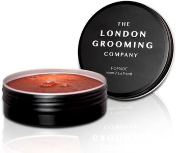 The London Grooming Company Pomade for Men - Strong Hold and High Shine Finish - 3.4oz Water Based Men's Hair Product, Easy to Wash Out - Oud Wood Scent