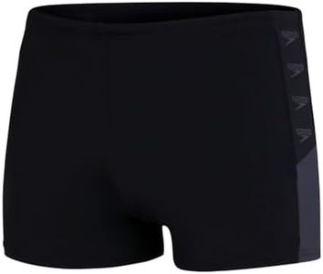 Speedo Boom Logo Splice Aquashort Homme, Noir/Gris Oxyde, S