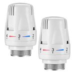 Thermostatic Radiator Head, 2 Pcs TRV M30x1.5 Smart Radiator Thermostat Radiator Valve Replacement Head, Thermostatic Radiator Valve Heating System Temperature Control Heads for Home Office (2)