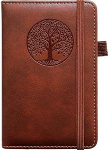 BIYUNRO Small Pocket Notebook, Leather Journal Mini (Brown)